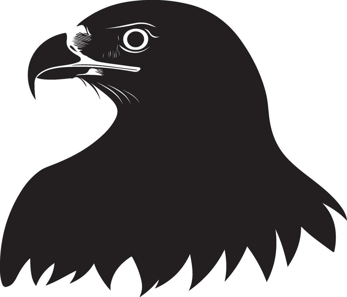 a black and white illustration of an eagle head vector