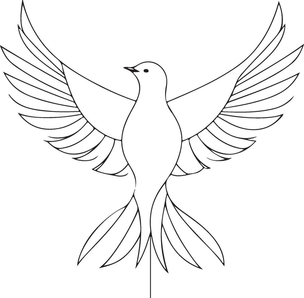a bird with wings is shown in this drawing vector