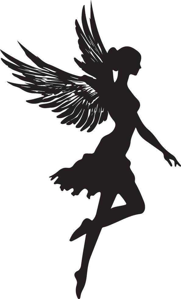 silhouette of a woman with wings vector