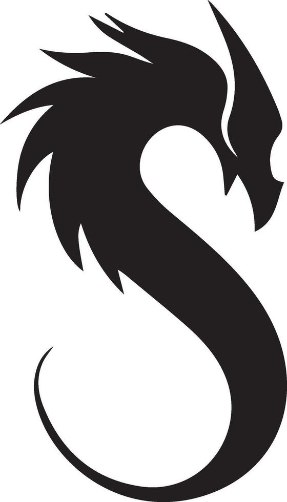 a black and white logo of a dragon vector