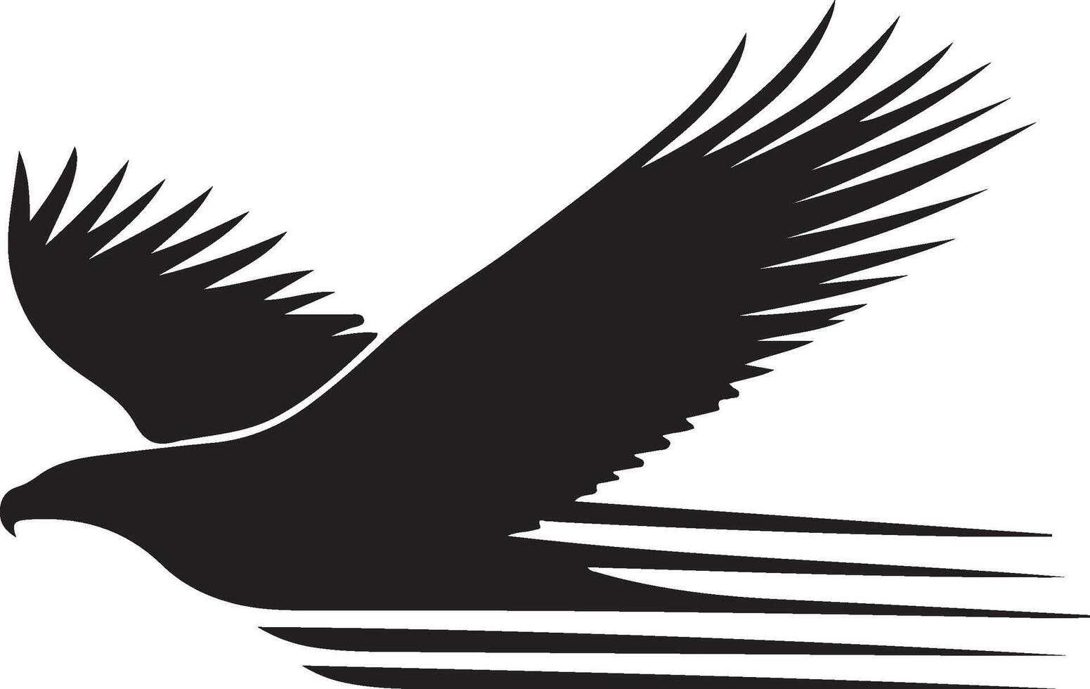 black and white eagle flying in the air vector