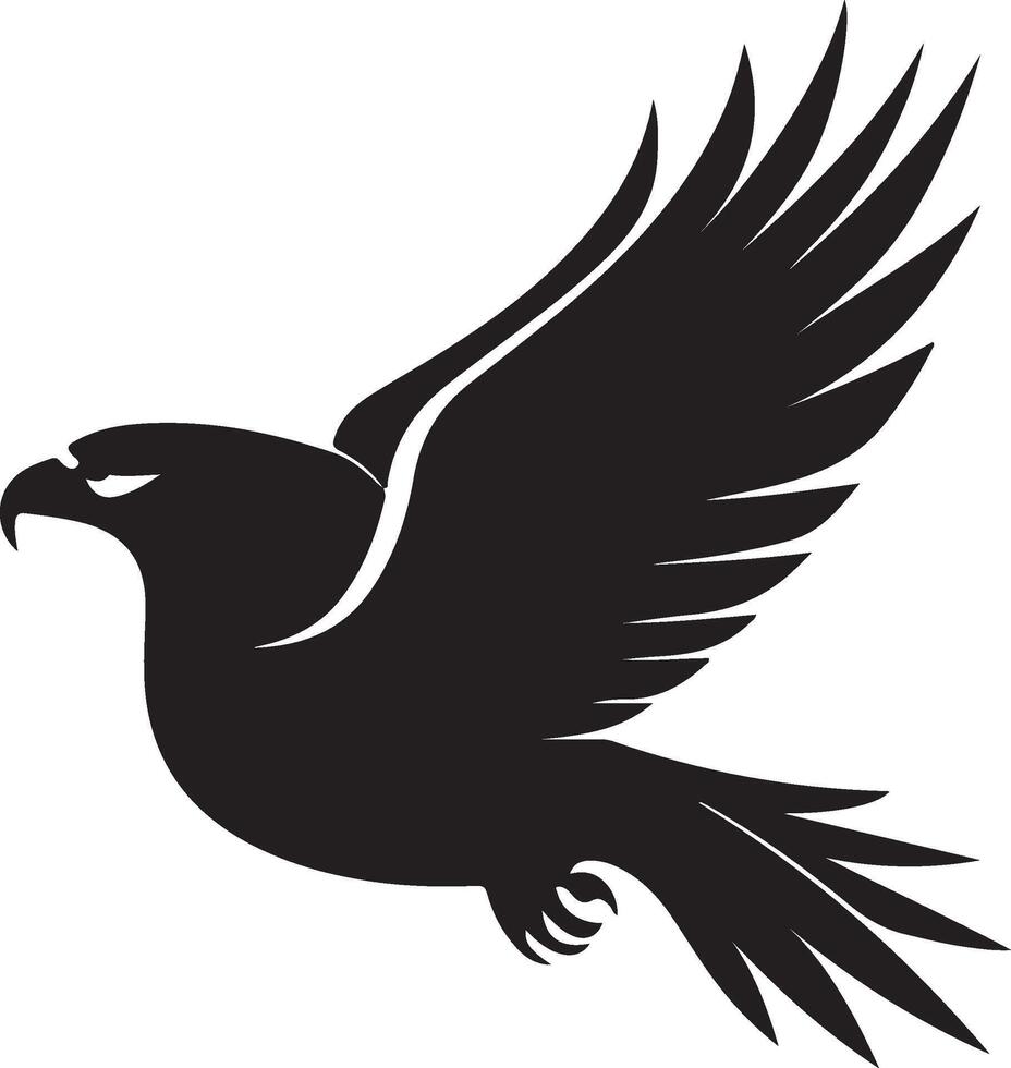 black bird flying in the air on a white background vector