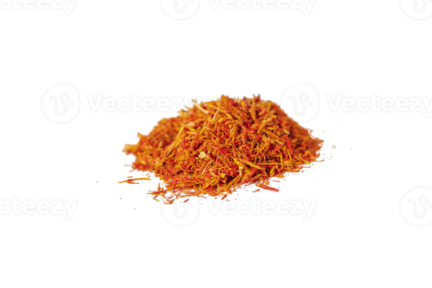 Close up, shot on the transparent background of the dried saffron leaves spice png