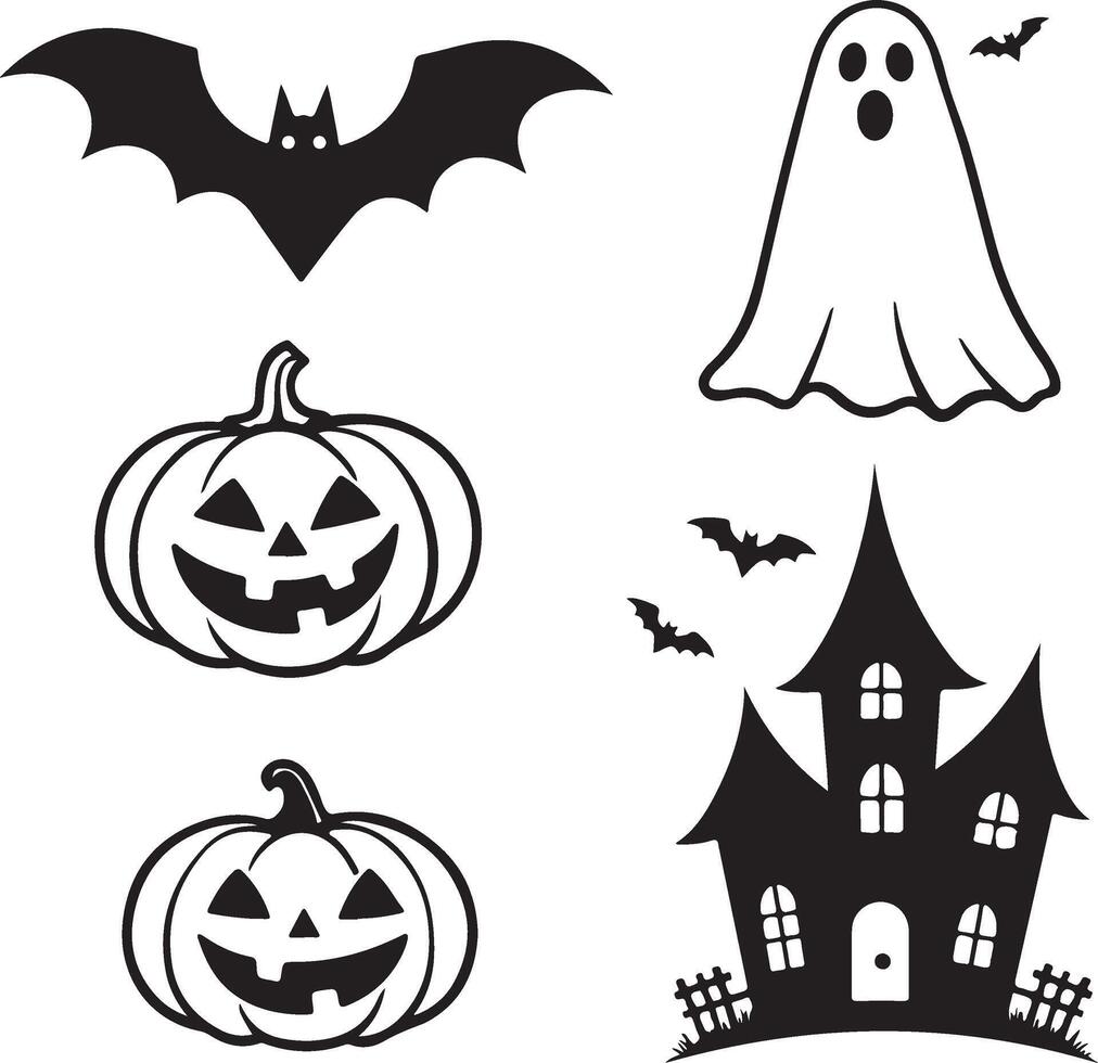 Black and white drawing of a house with a ghost on it vector