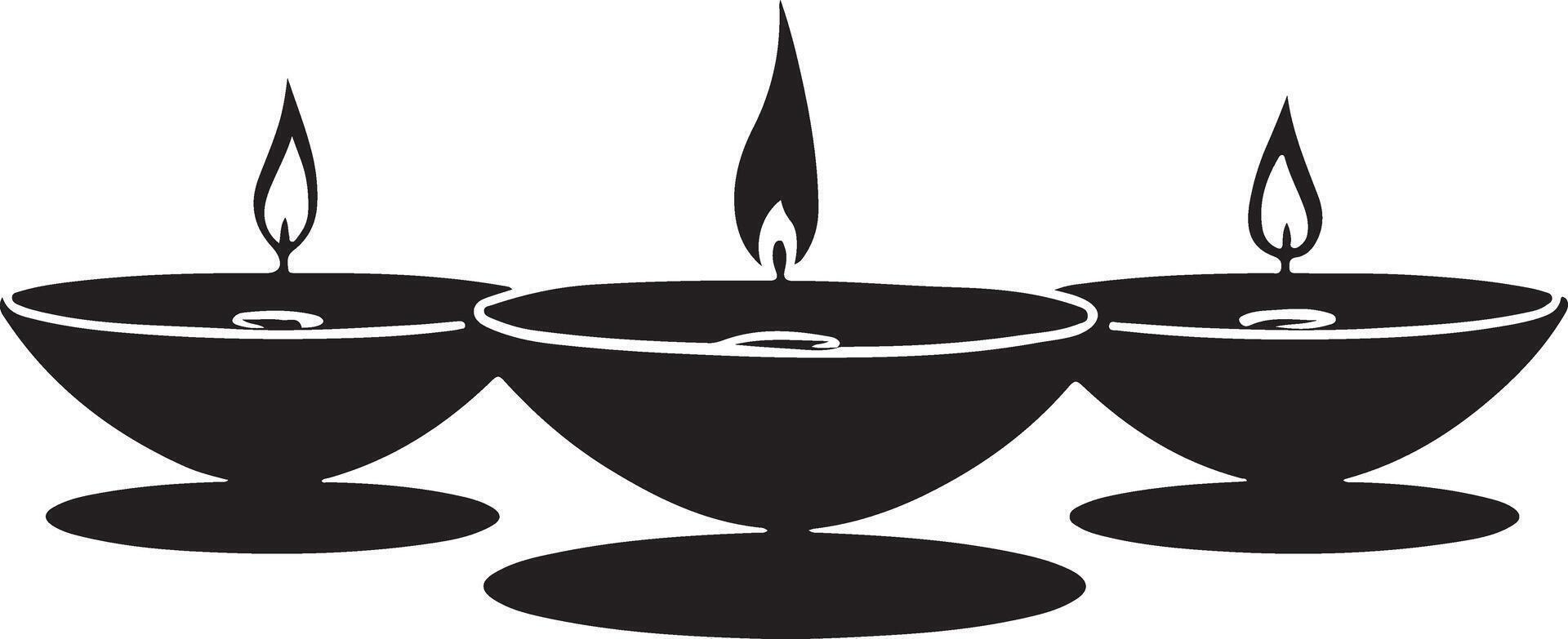 Glowing diyas a symbol of hope and light vector