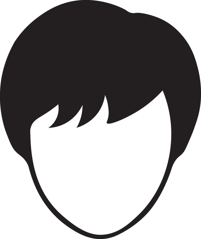 Boy head icon silhouette vector
