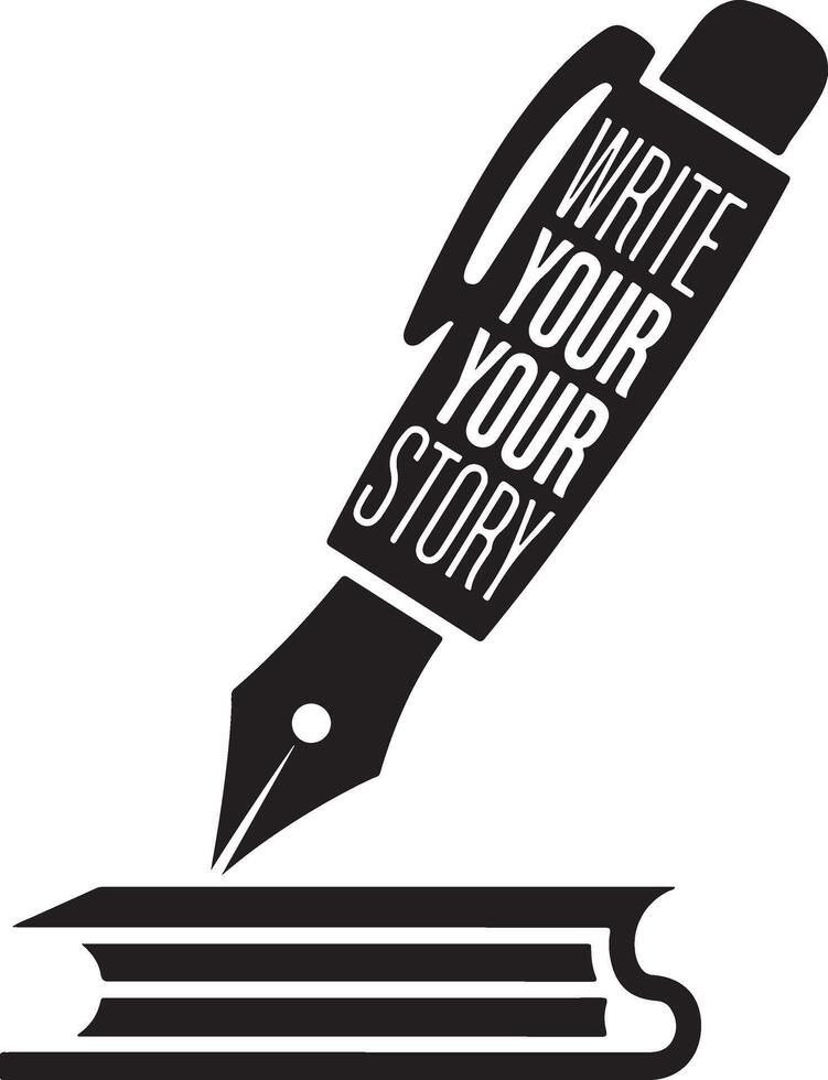 Write your story Pen icon with book vector