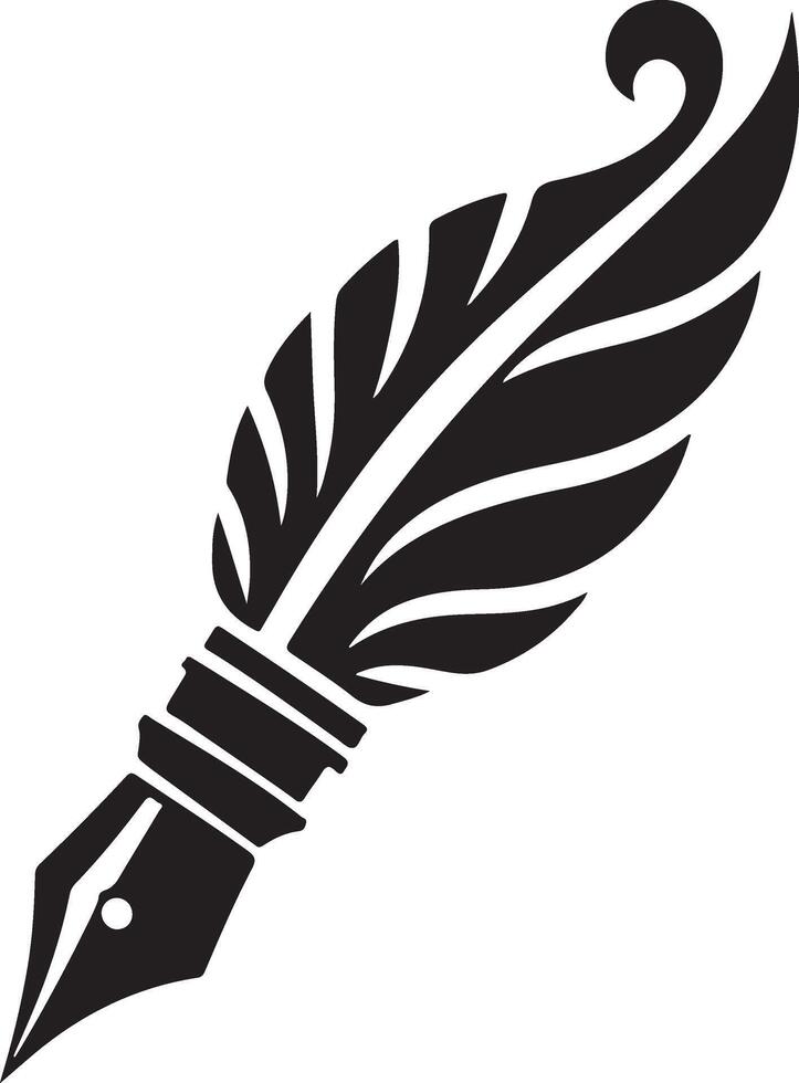 Writing with a Feather Quill and Ink for Timeless Stories vector