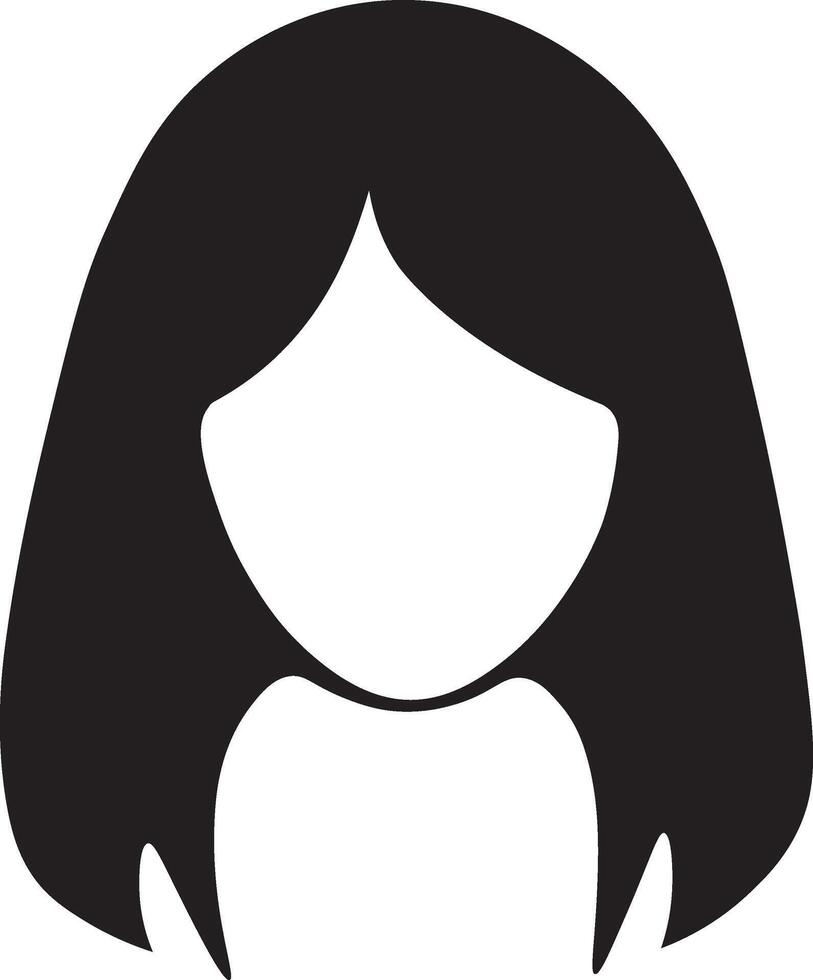Simplified Girl Face Illustration vector