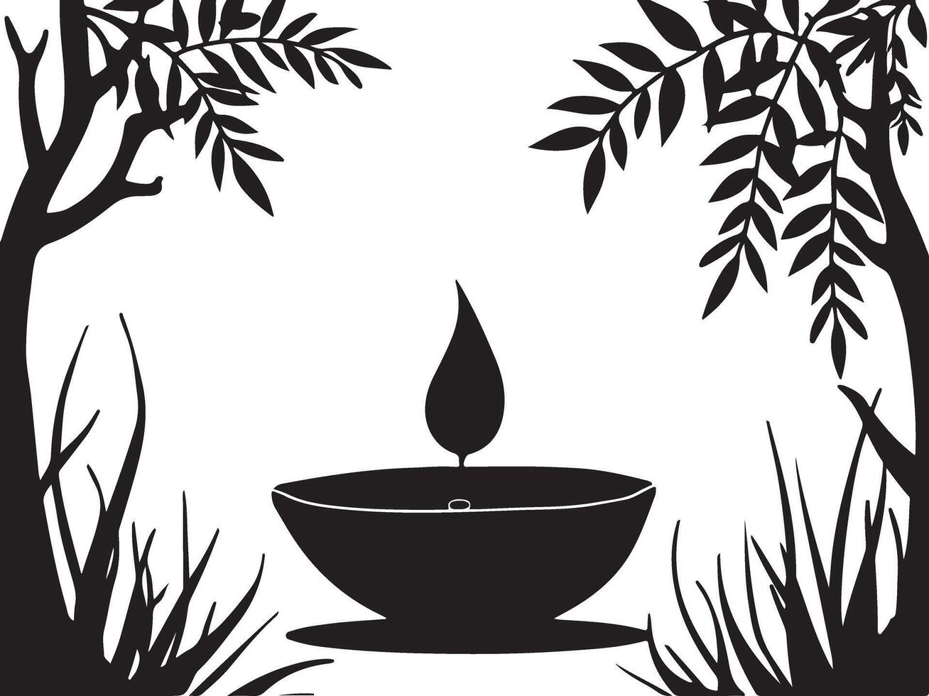 Traditional Diwali Diyas Captured in Iconic Style vector
