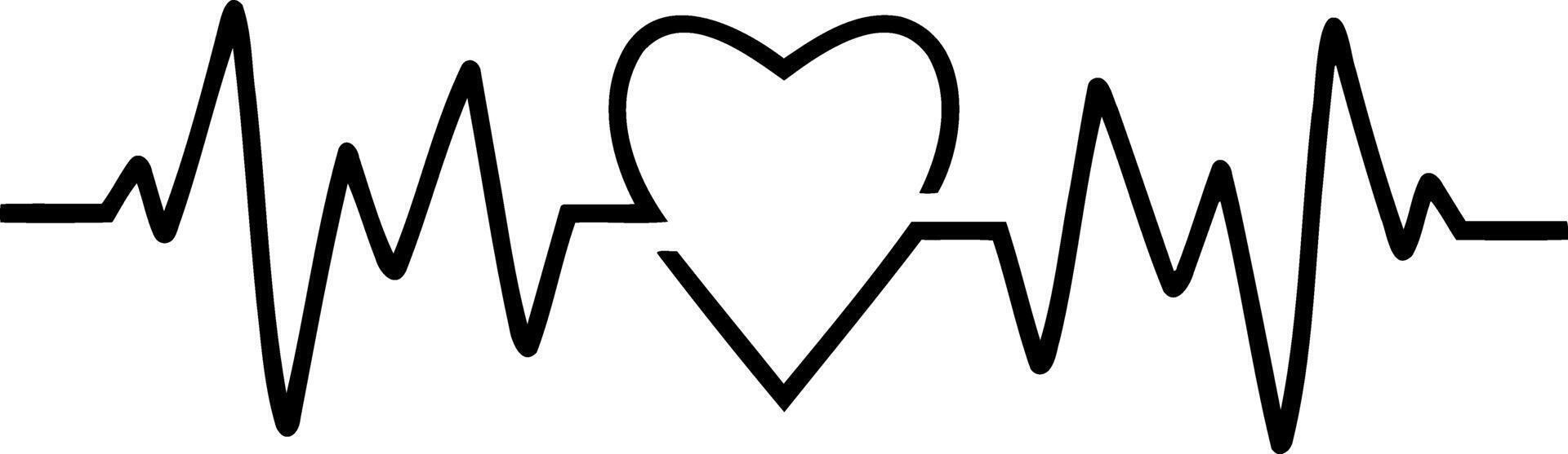 Doodle medicine heart with graph beat icon Sketch clipart vector