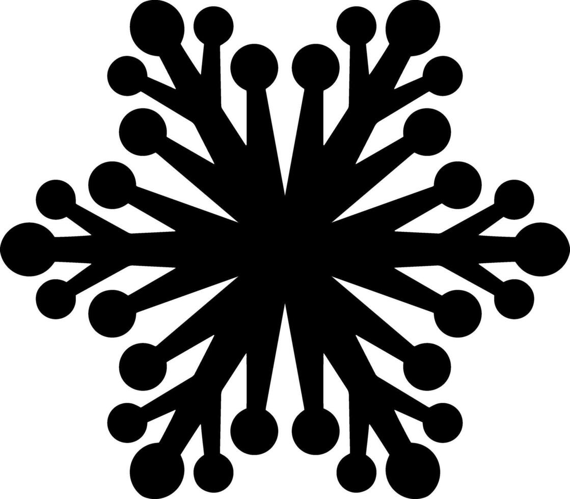 Stencil Snowflake icon Christmas winter clipart Xmas vector