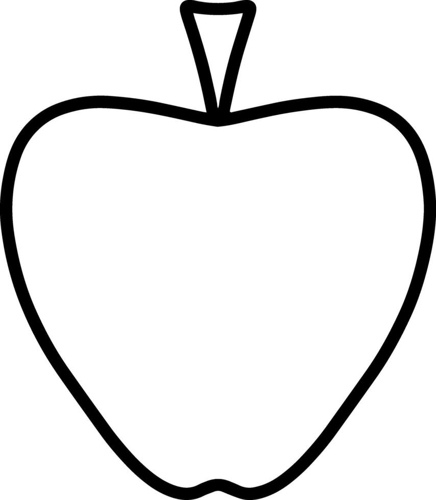 Outline apple Food fruit Line art vector
