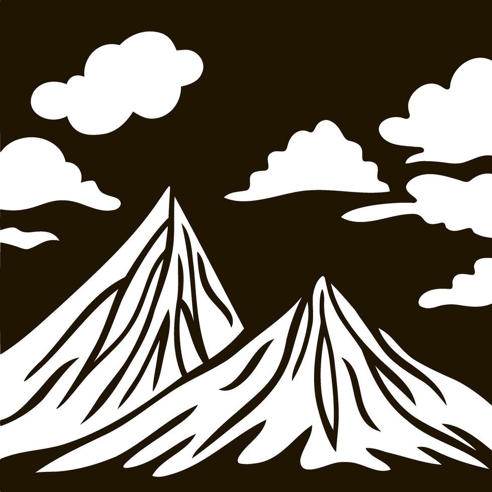 Cartoon mountain Hand drawing clip art vector