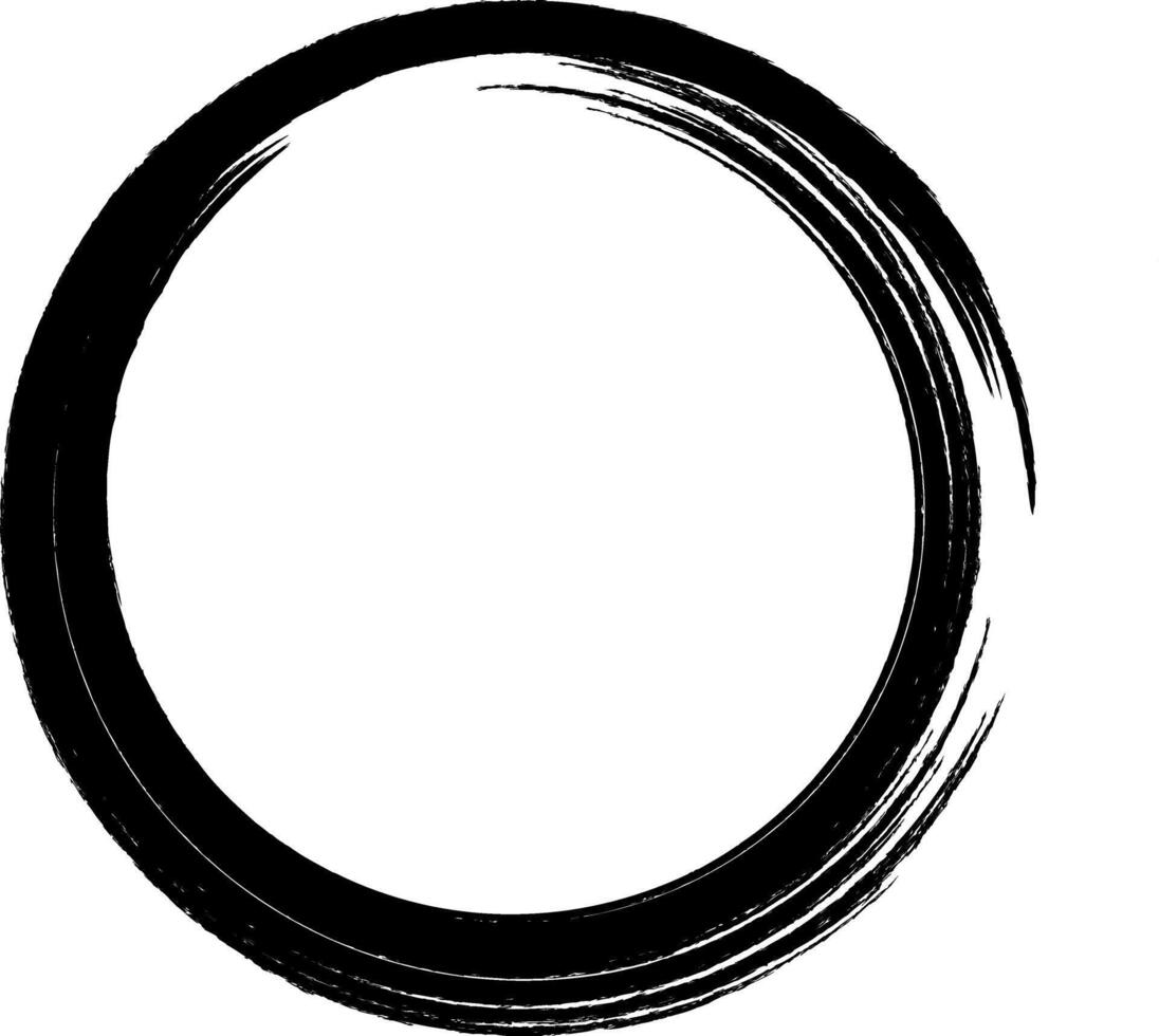 Circle grunge blot round border Hand drawn frame vector