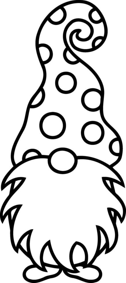 Doodle gnome clipart Coloring page book cartoon vector