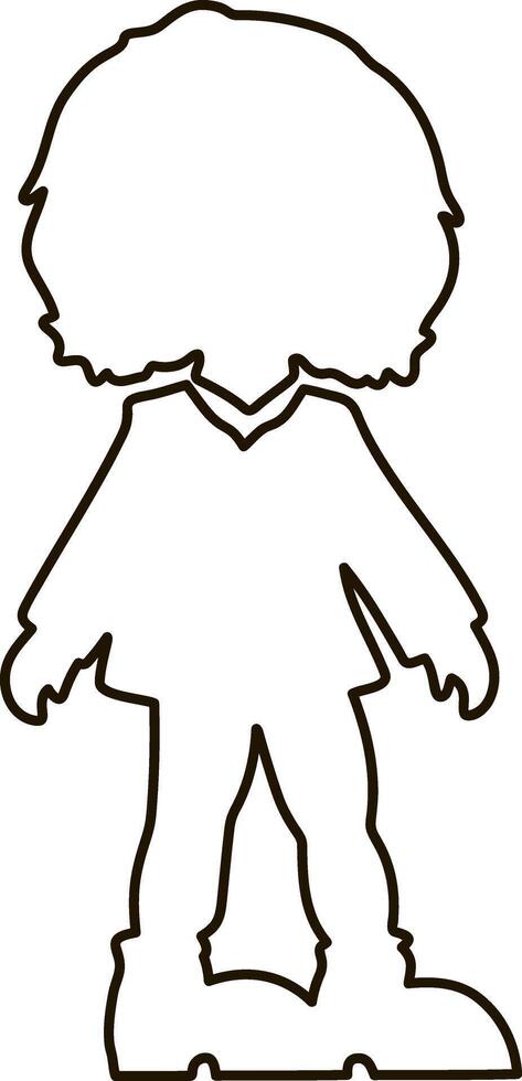 Dodle girl Sketch clipart Hand drawn image vector