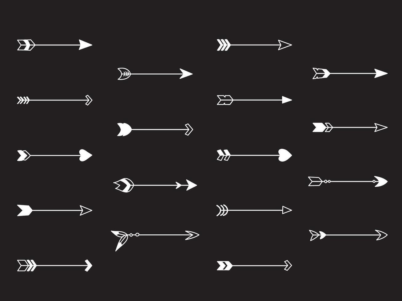 Hand Drawn Arrows Doodle White vector