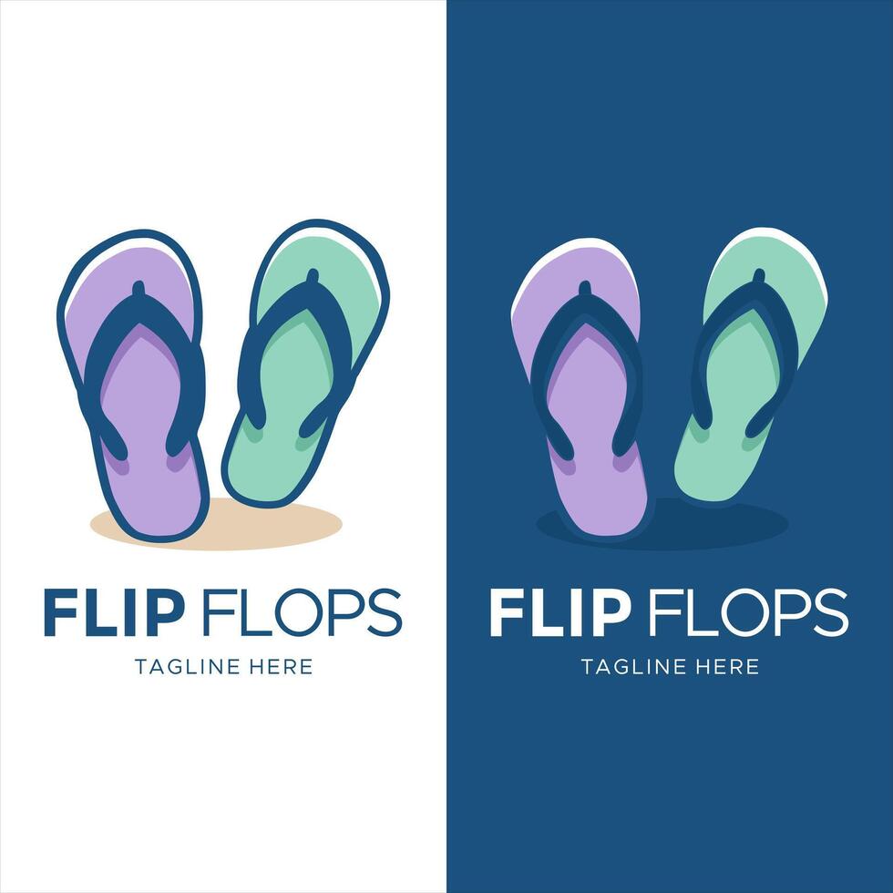 simple logo design for a pair of flip flops vector
