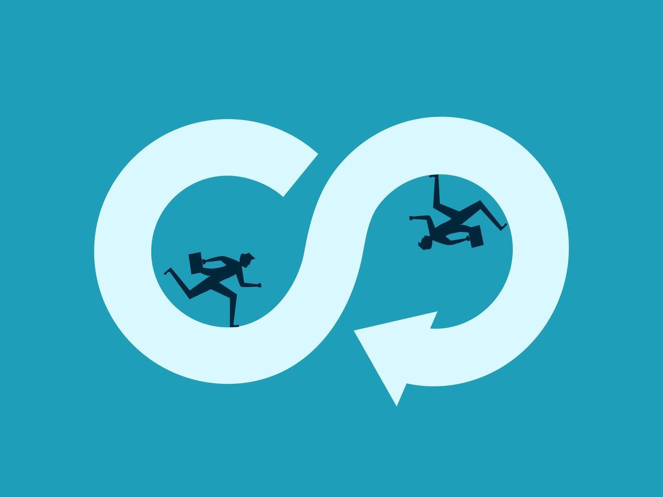 two people are running in an infinite loop vector