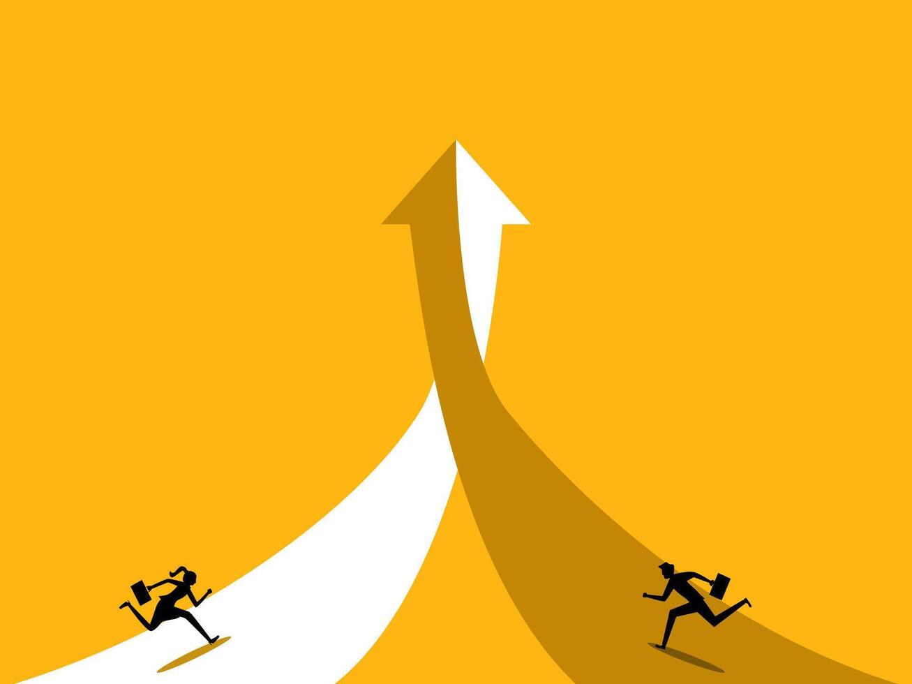 Two businessmen have the same goal. Business cooperation vector