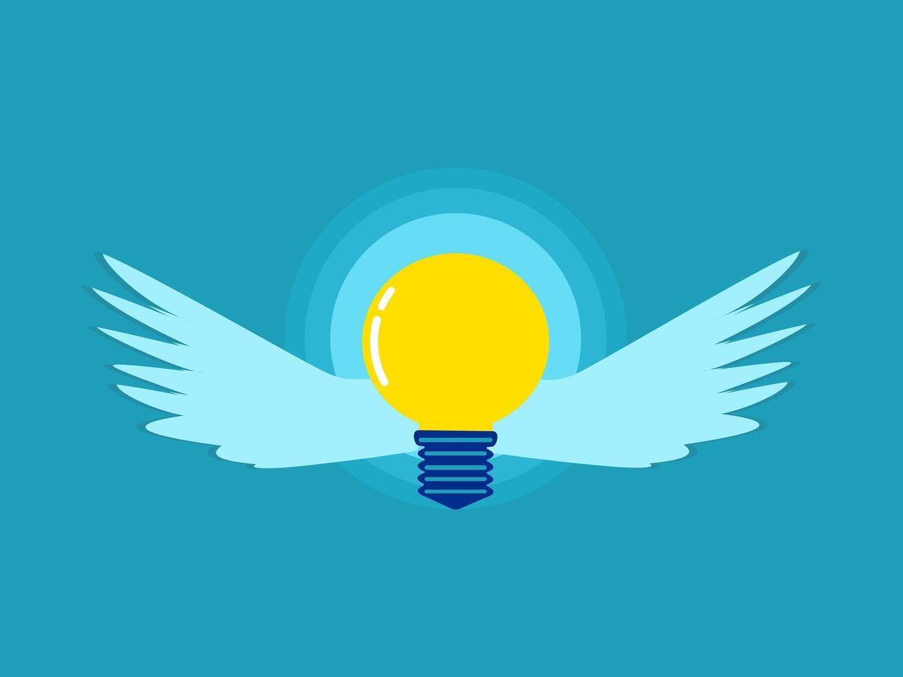 light bulb with wings vector