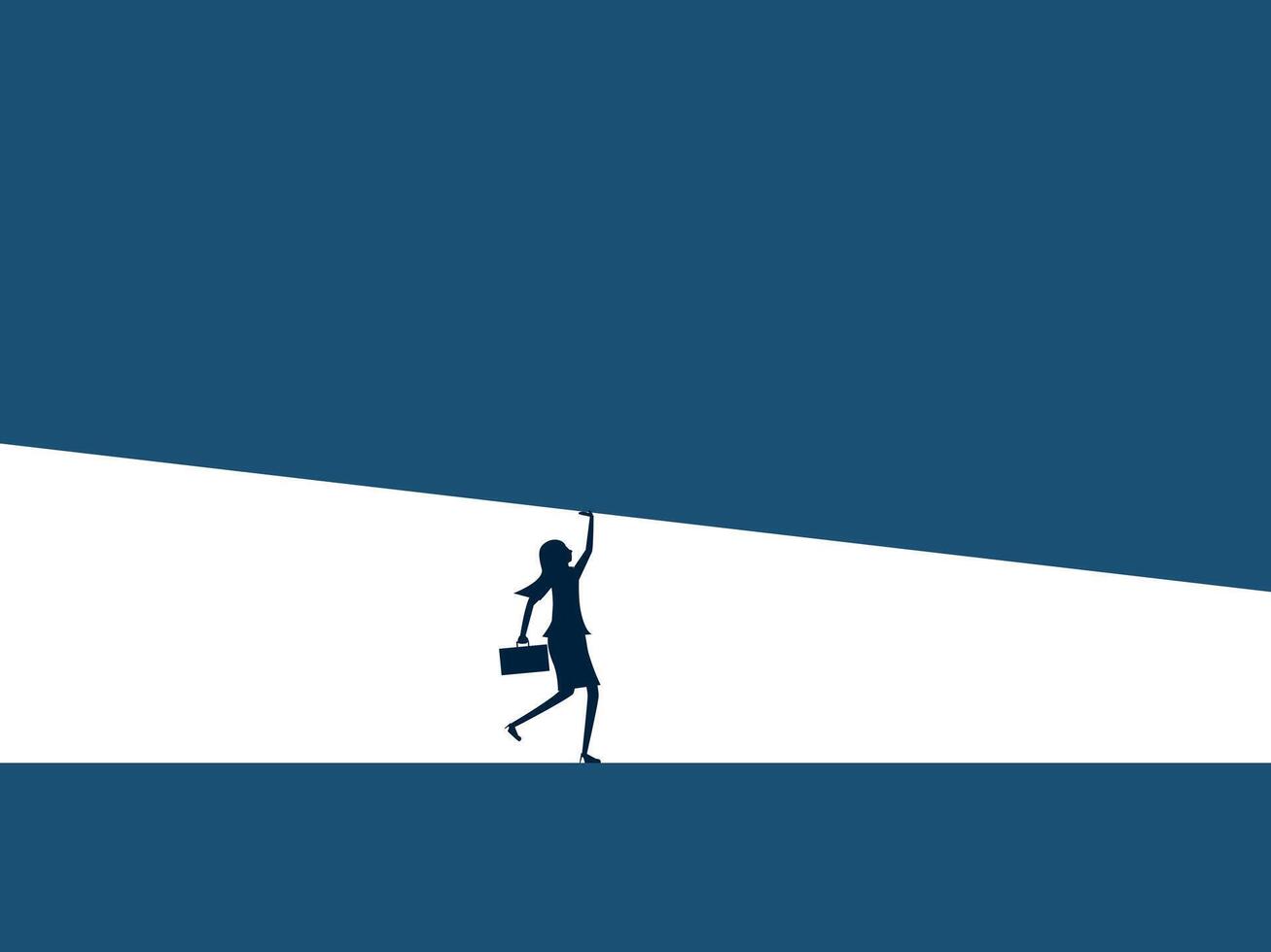 a woman is walking through a tunnel with a light coming from the end vector