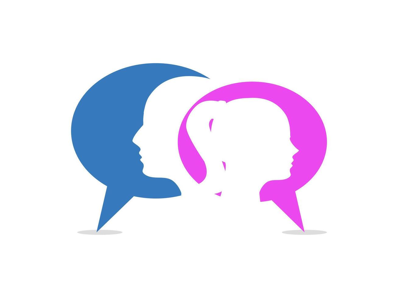 two people are talking in speech bubbles vector