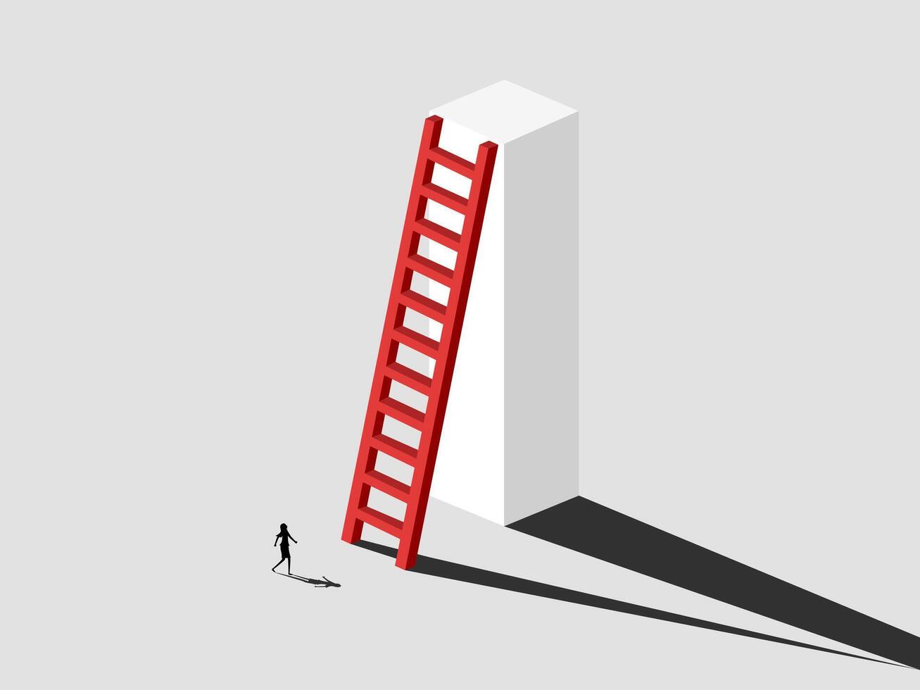 a person is standing on a ladder next to a tall column vector