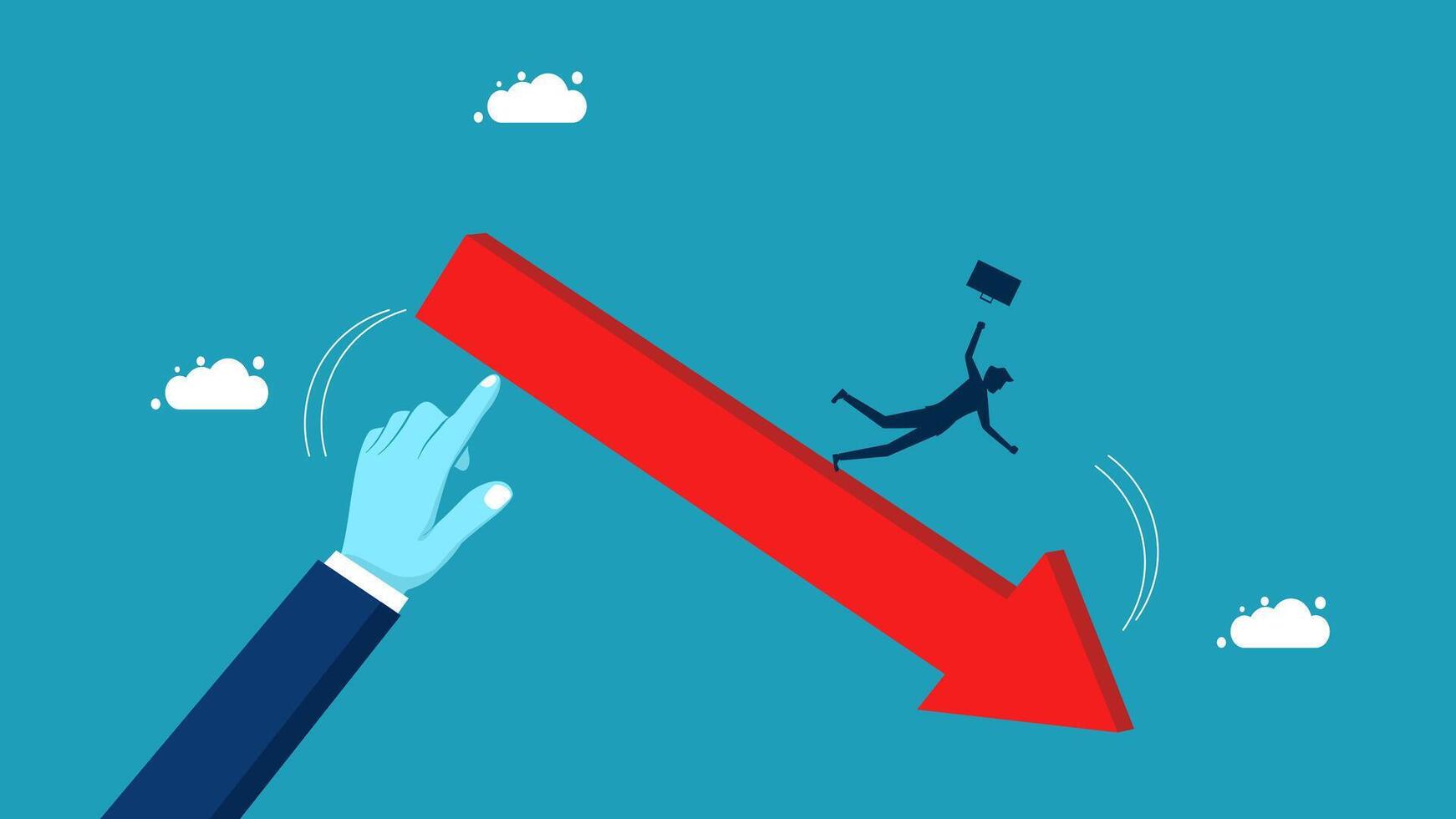 businessman pushing a red arrow up to a man vector