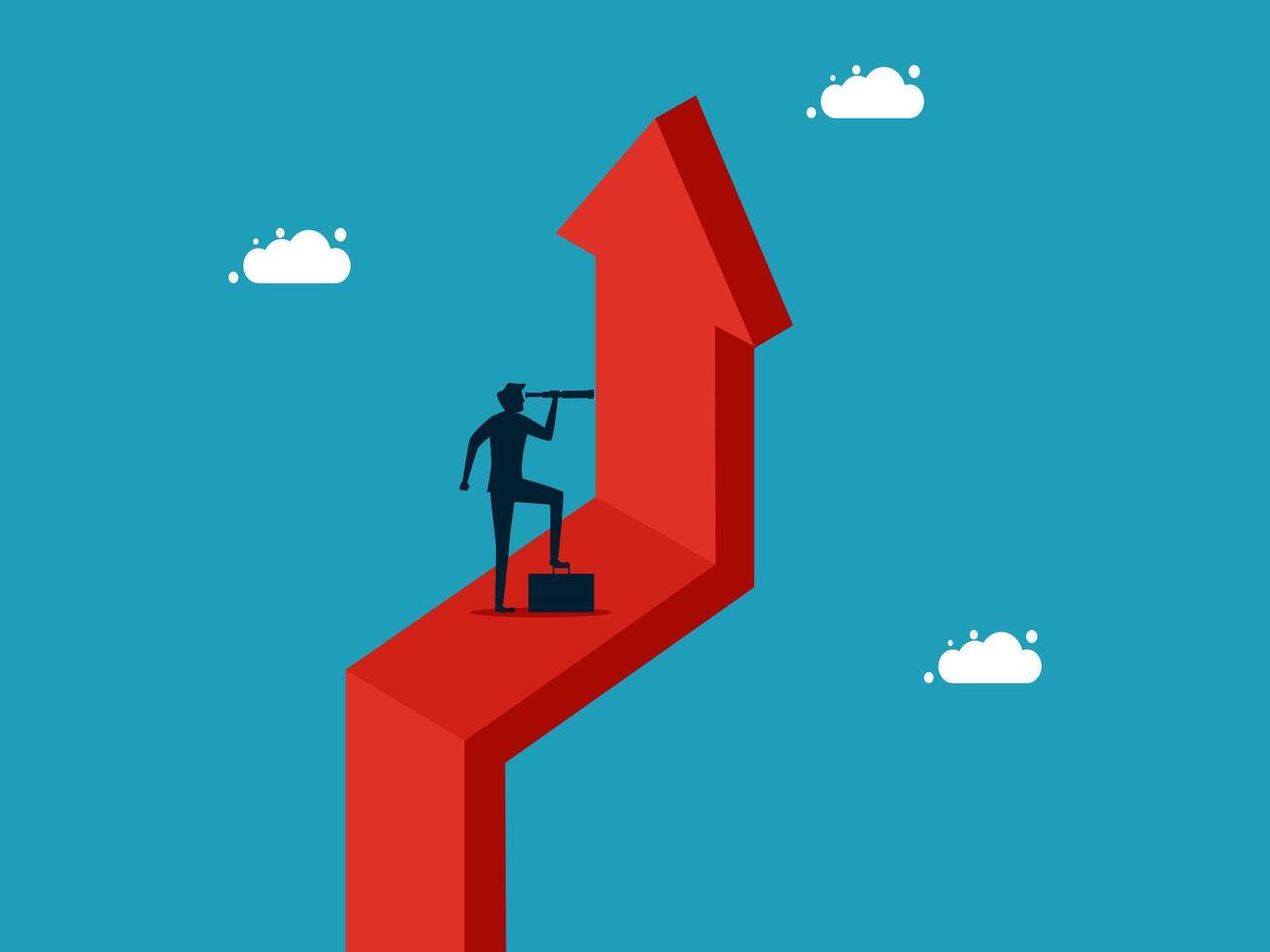man on arrow business growth concept vector