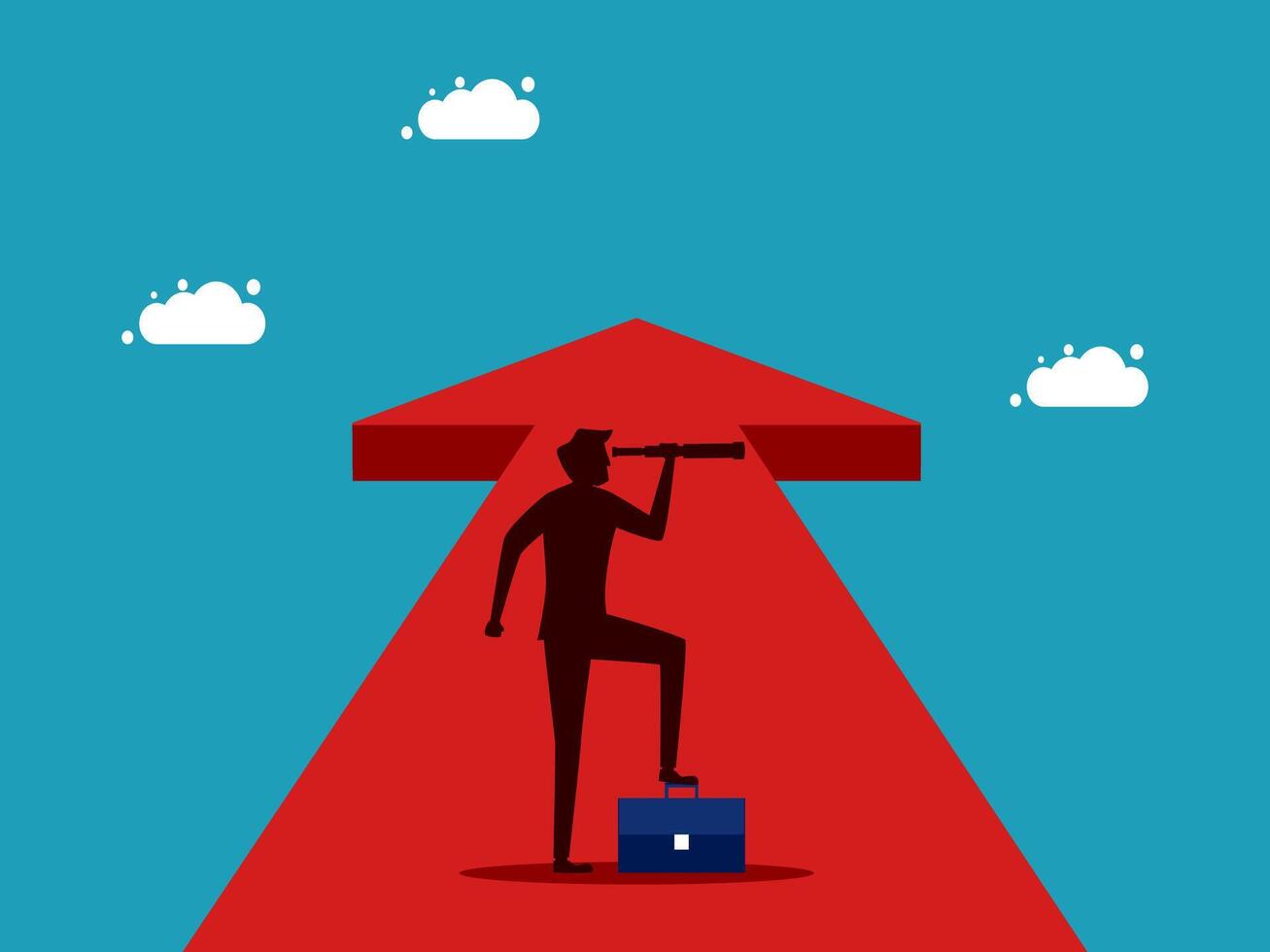 businessman on the way to success concept vector