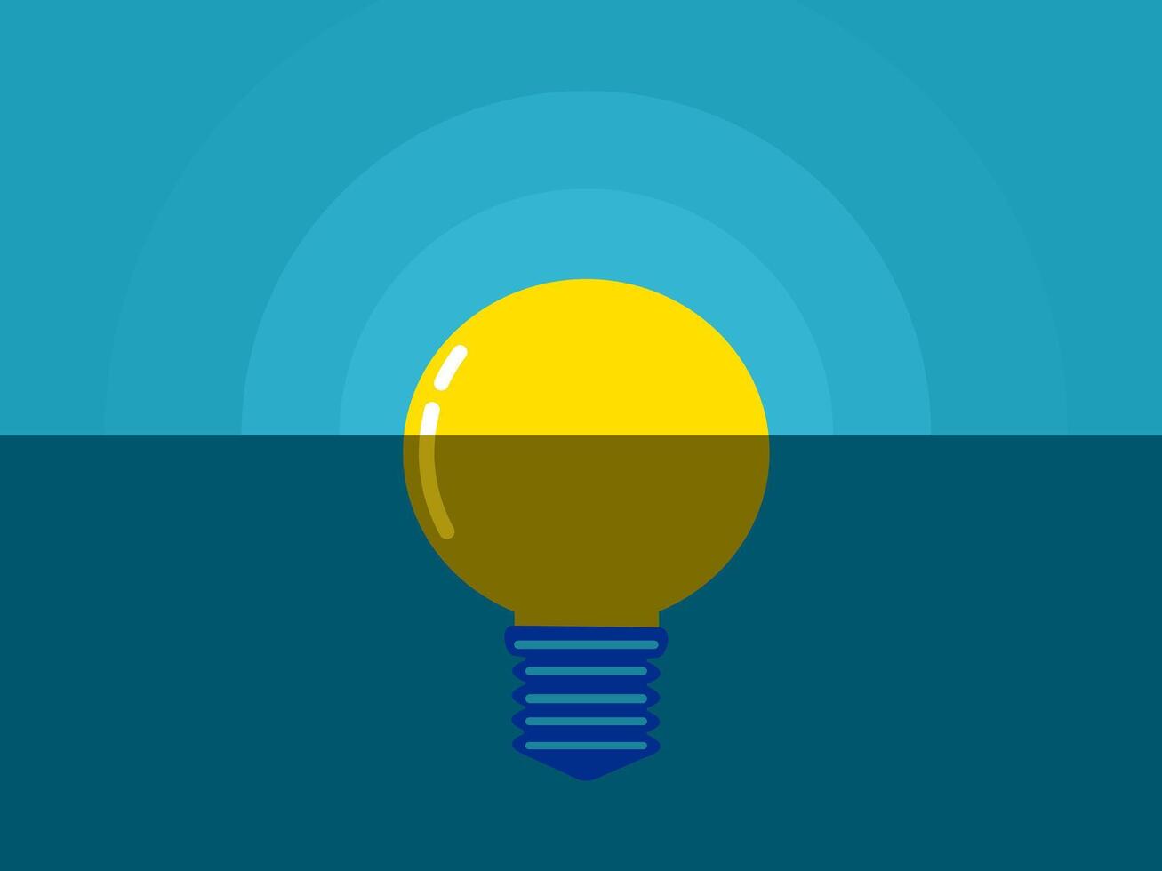 light bulb floating in the water vector