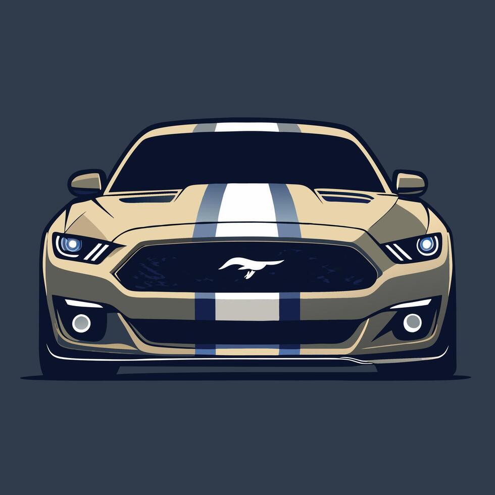 The mustang is shown in a dark background vector