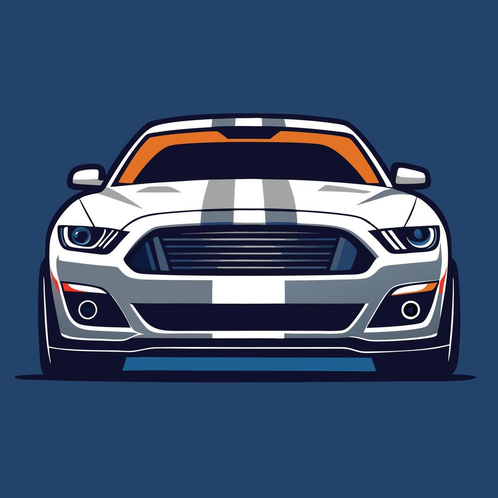 A cartoon car on a blue background vector