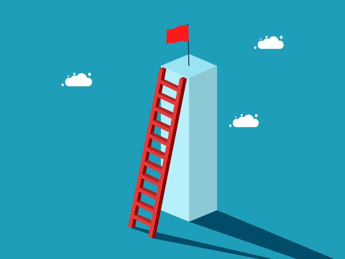 isometric ladder to the top of the business success concept vector
