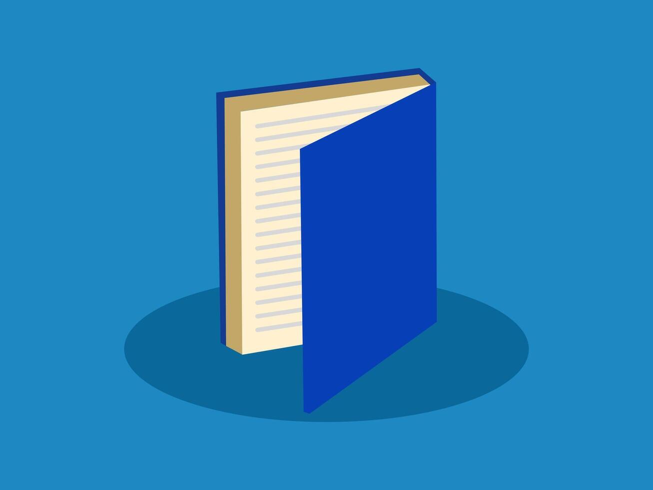 Knowledge base. Big open book door vector