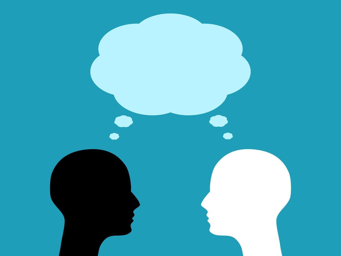 meeting ,brain, two people vector