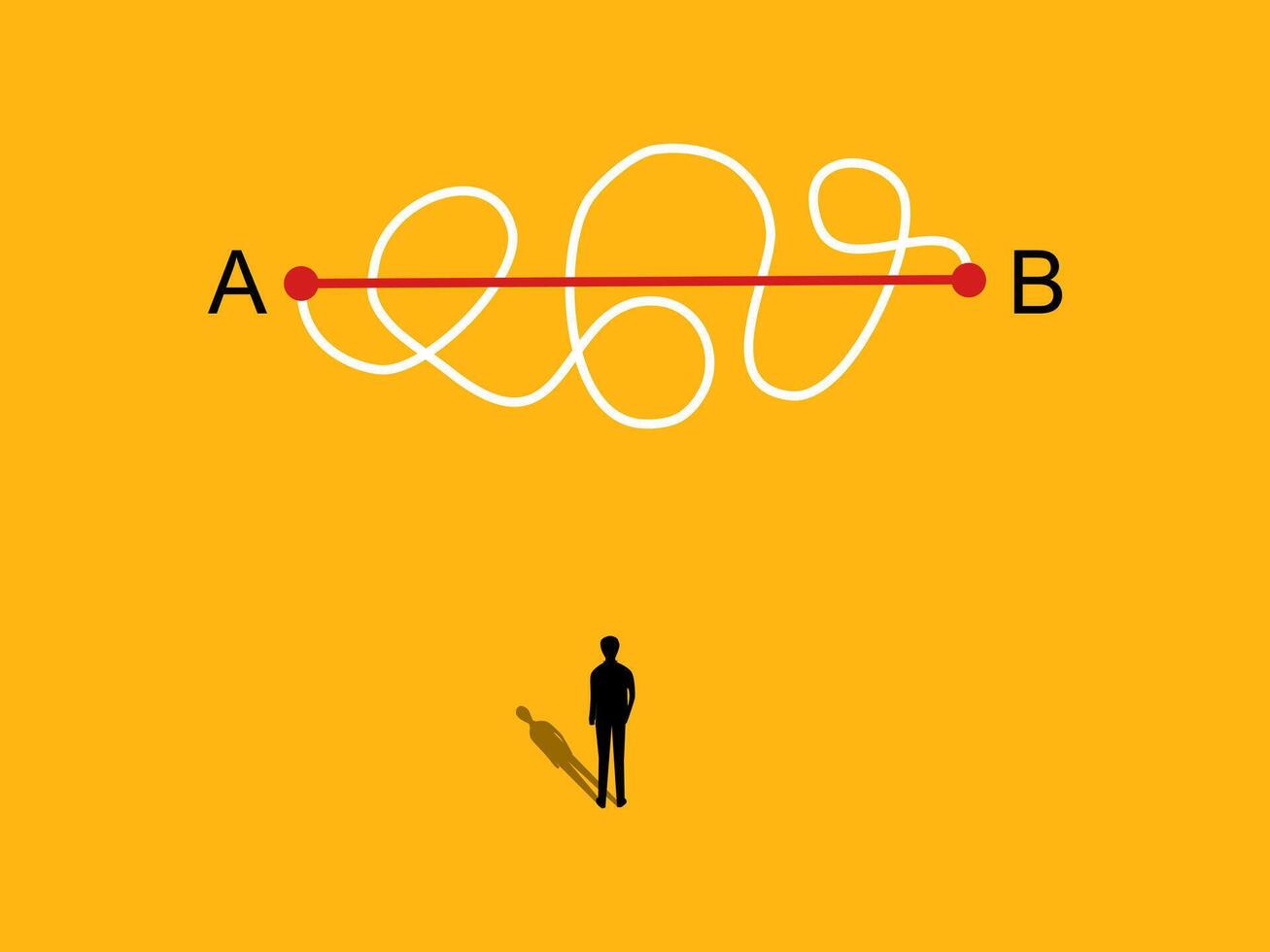 Reduce redundancy. Business people think difficult things are easy vector