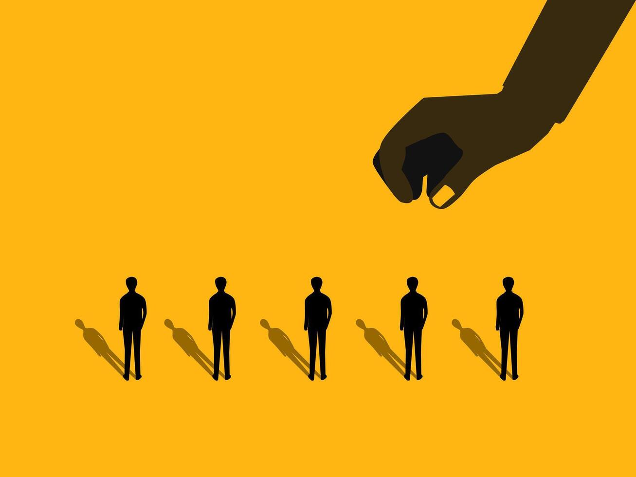 Hire, Select Personnel. Manager Select Businessmen vector