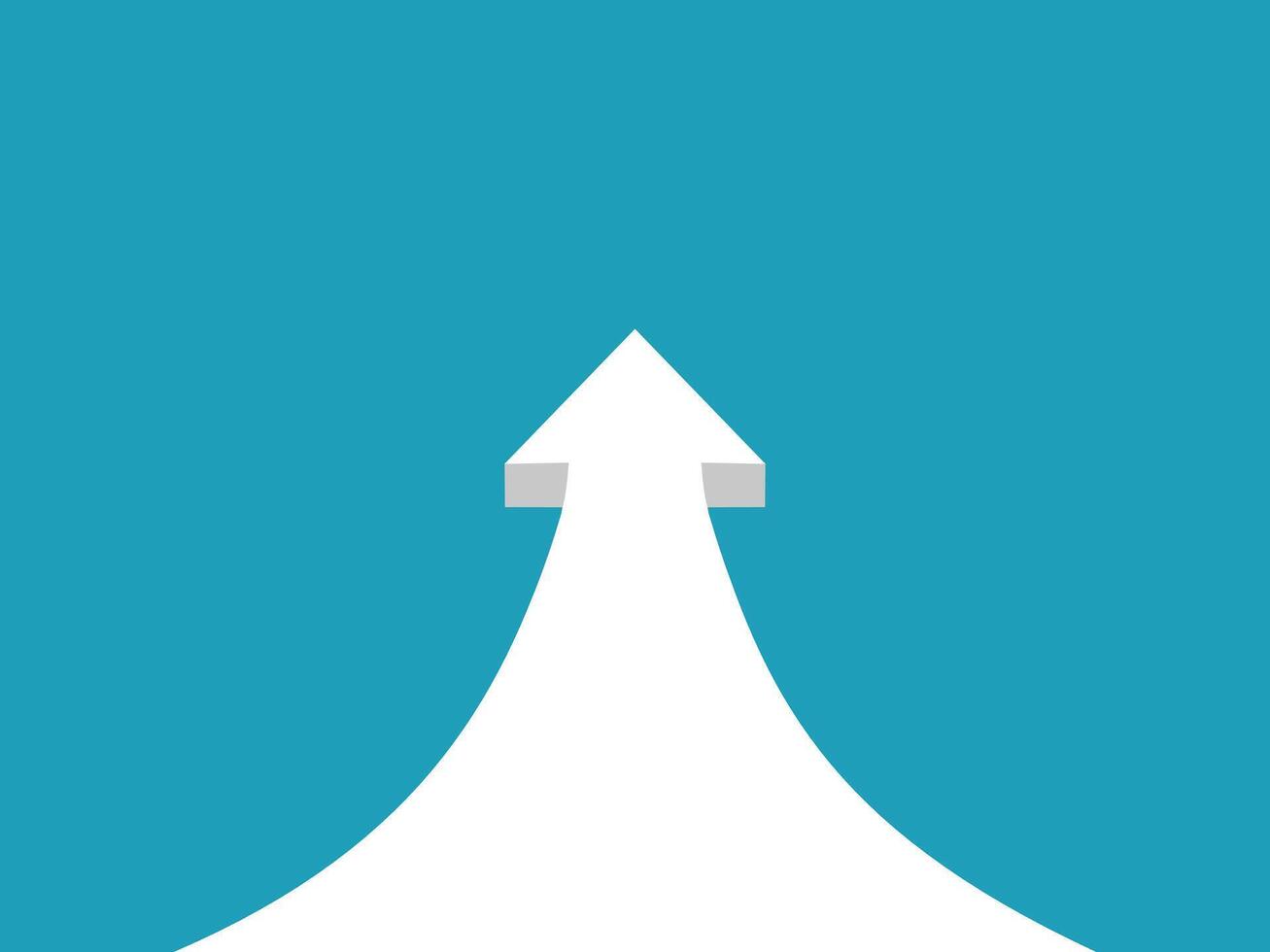 an arrow pointing up on a blue background vector