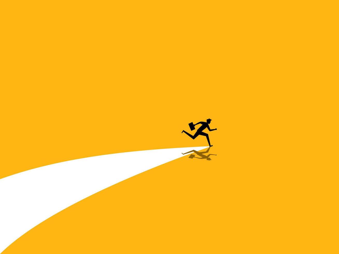 Ambition. businessman on the path to business opportunities vector
