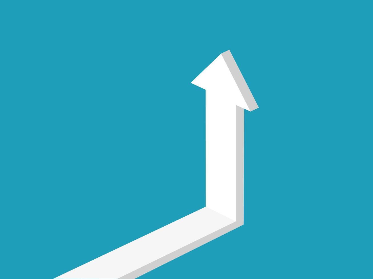 an arrow pointing up on a blue background vector