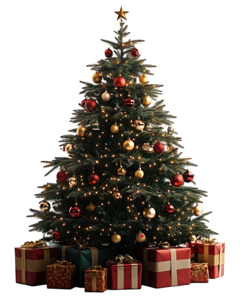 A christmas tree with presents on it png