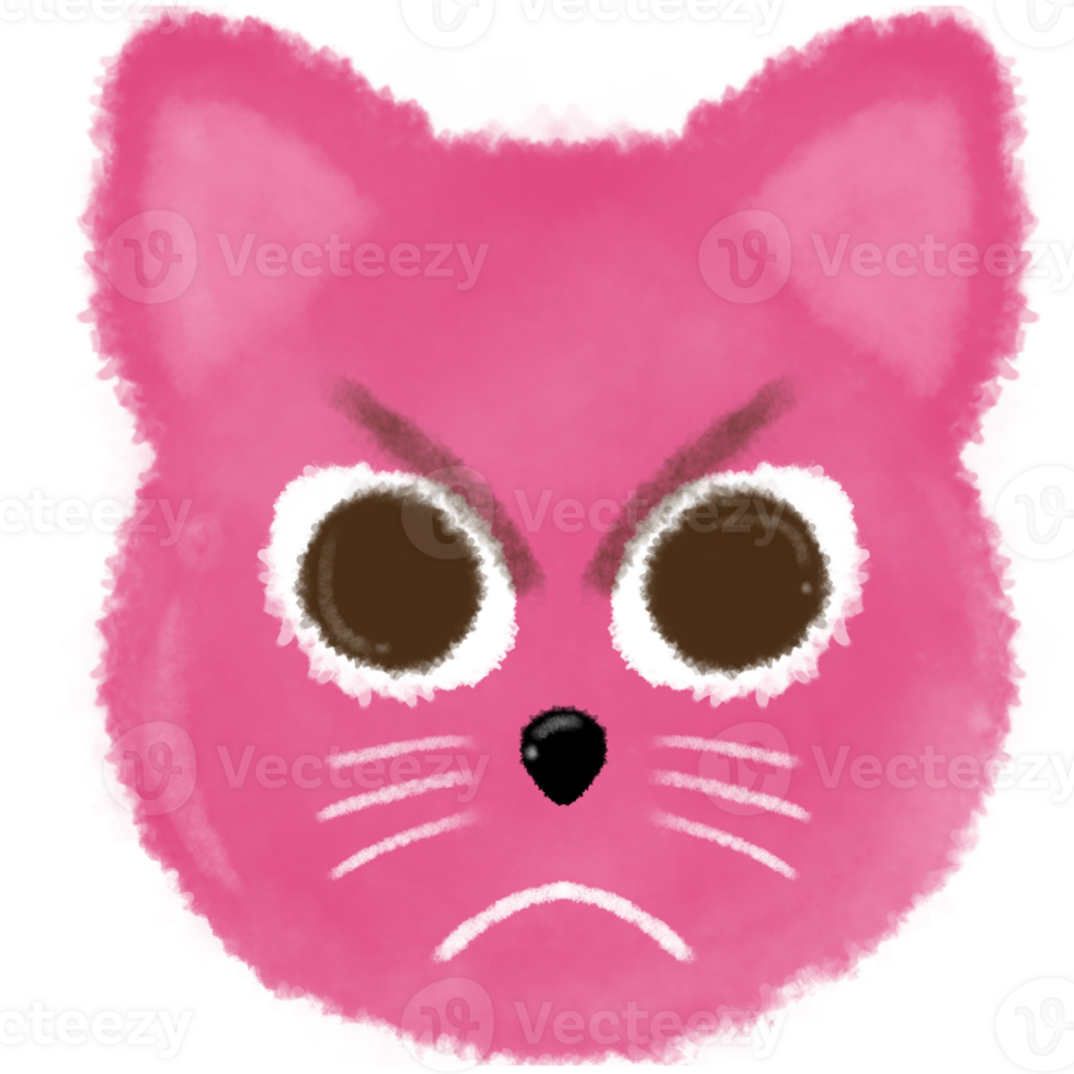 face cat moods The cat frowned, angry. png