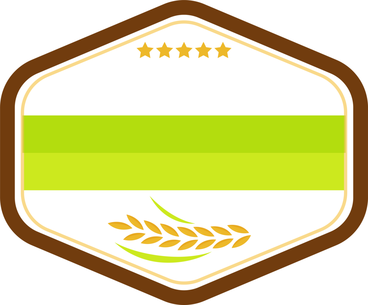 Rice Wheat cereal border label frame premium flat color illustration design png