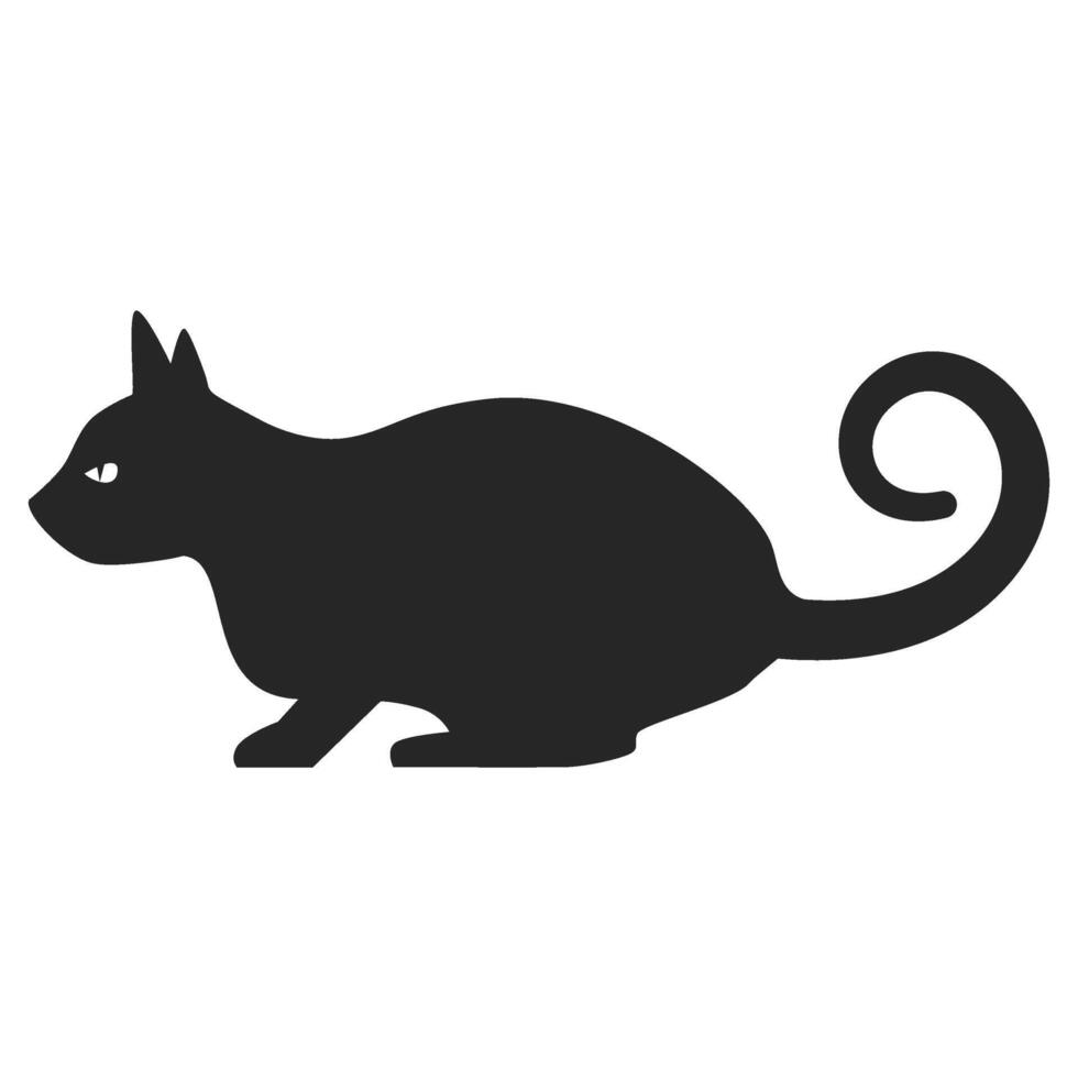 Halloween Black Cat Silhouette vector