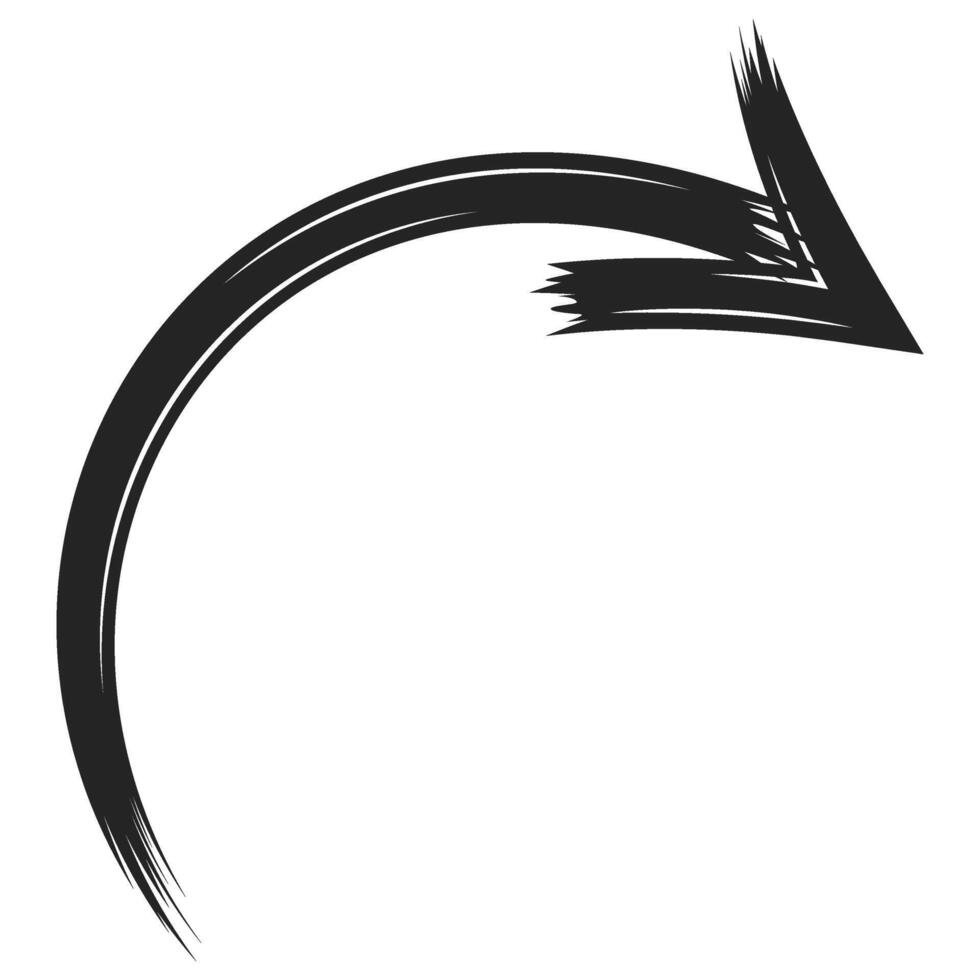 Retro Brushstroke Arrow Sign Icon vector