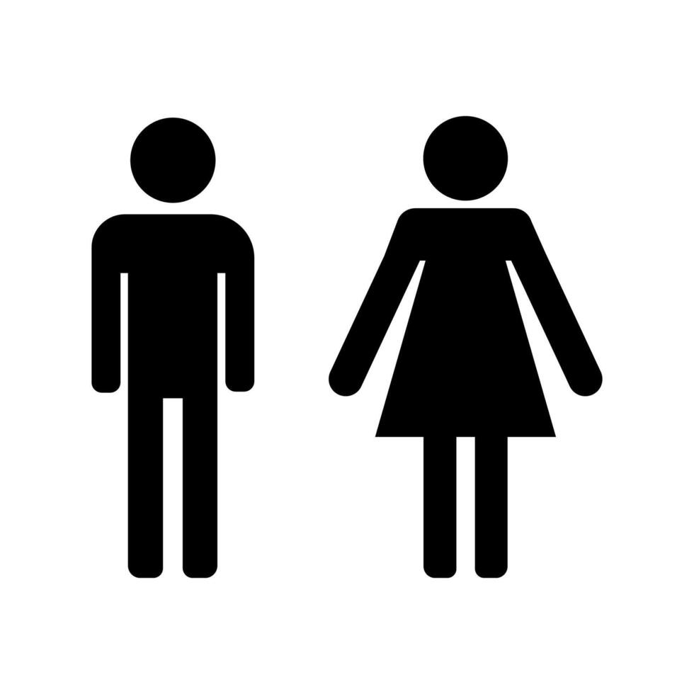 Man and woman icon men and women toilet sign Man and woman simple silhouette Web site page vector