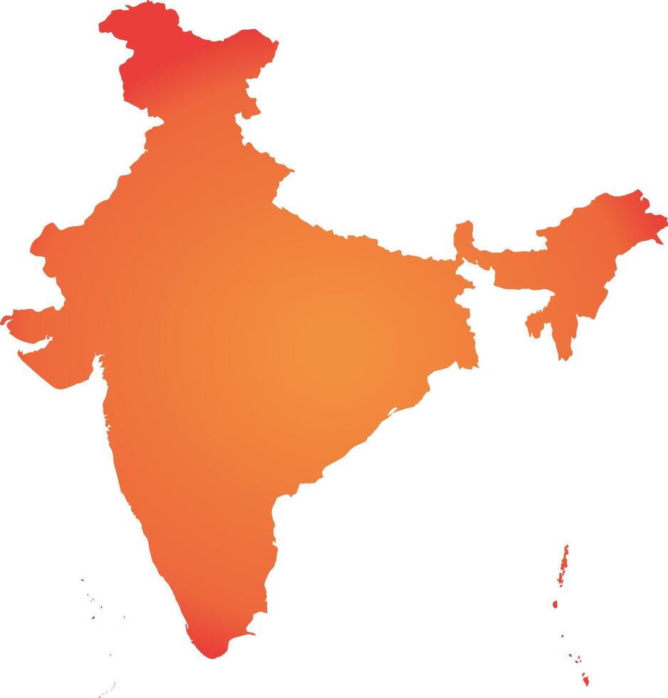 India map with orange color vector